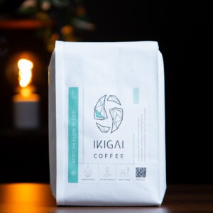 White bag of Ikigai coffee - African Flow Blend