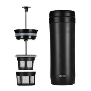 Black Espro Travel Press with filters