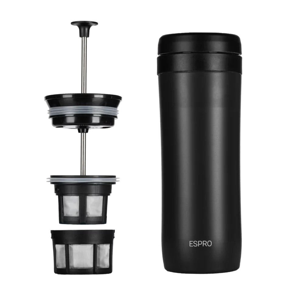 Black Espro Travel Press with filters